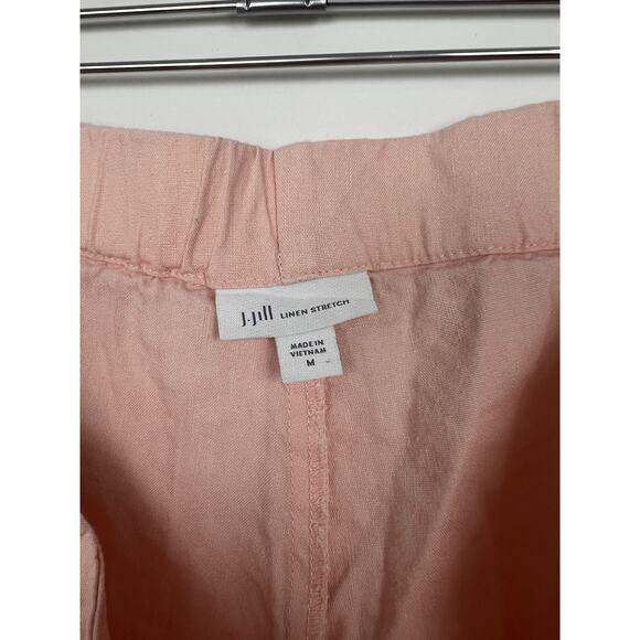 J. Jill Linen Stretch Womens Medium Pink Linen Viscose Pull On Ankle Pants - Picture 7 of 8